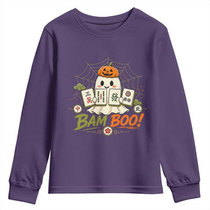 Halloween Ghost Playing Mahjong Spooky Boo Funny Costume Youth Sweatshirt Mahjong Lover Gift