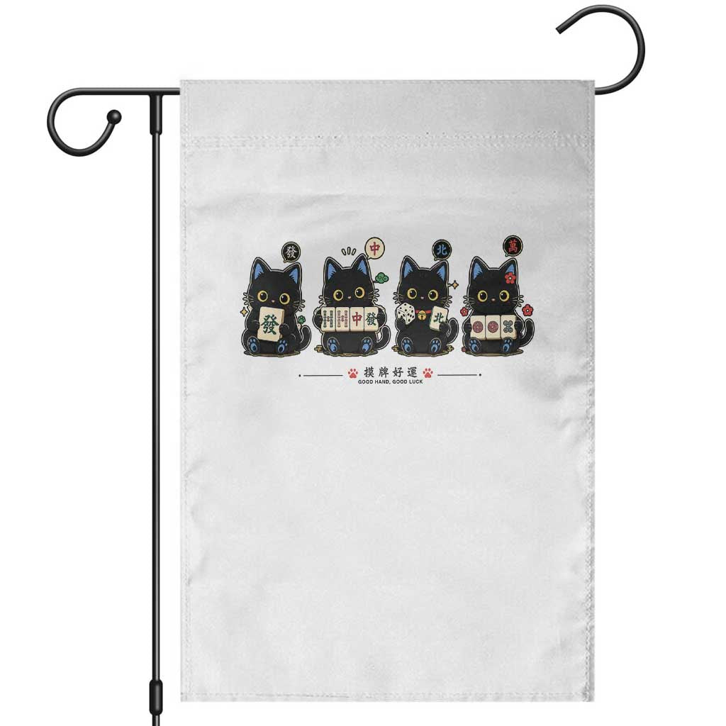 Black Cat Mahjong Lover Cute Graphic Garden Flag TS10 White Print Your Wear