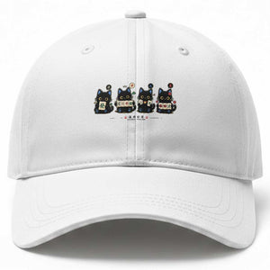 Black Cat Mahjong Lover Cute Graphic Baseball Cap