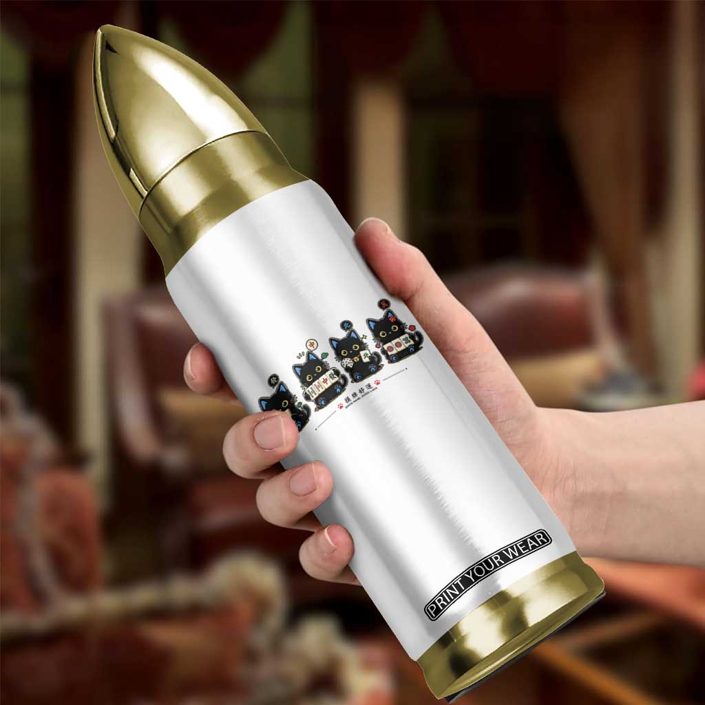 Black Cat Mahjong Lover Cute Graphic Bullet Tumbler TS10 Print Your Wear