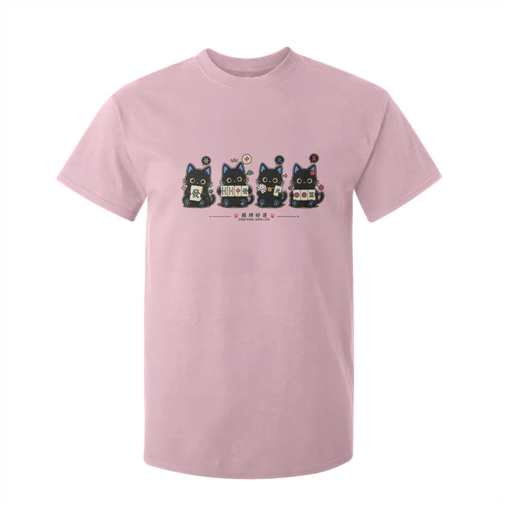 Black Cat Mahjong Lover Cute Graphic T Shirt For Kid
