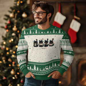 Black Cat Mahjong Lover Cute Graphic Ugly Christmas Sweater