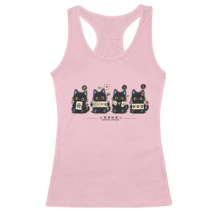 Black Cat Mahjong Lover Cute Graphic Racerback Tank Top