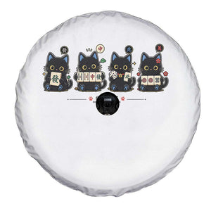 Black Cat Mahjong Lover Cute Graphic Spare Tire Cover TS10 Print Your Wear