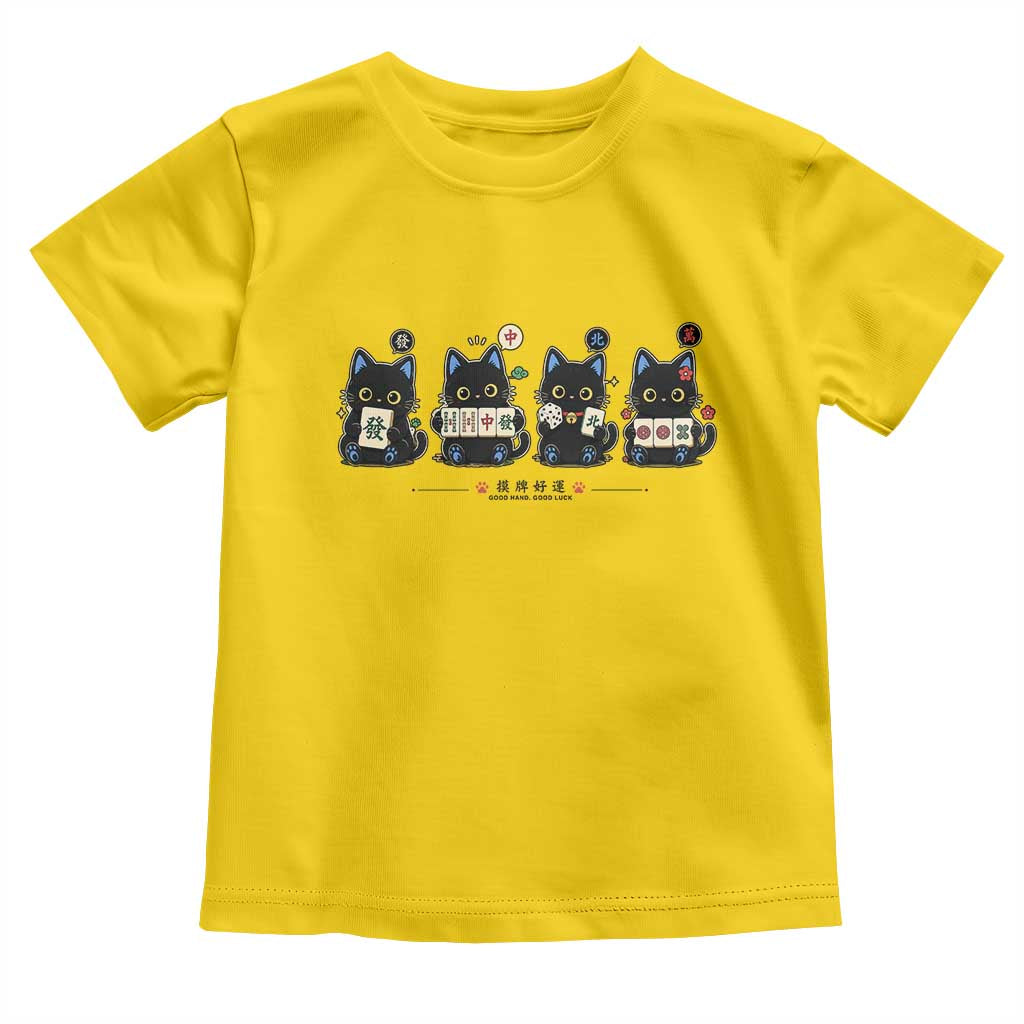 Black Cat Mahjong Lover Cute Graphic Toddler T Shirt