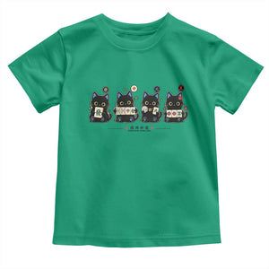 Black Cat Mahjong Lover Cute Graphic Toddler T Shirt