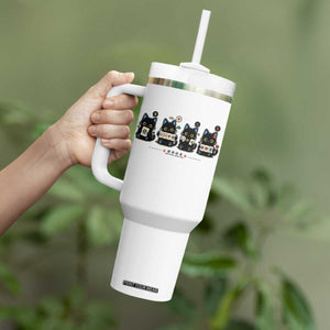 Black Cat Mahjong Lover Cute Graphic Tumbler With Handle
