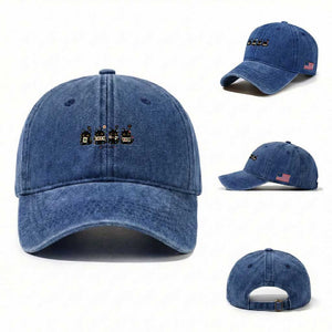 Black Cat Mahjong Lover Cute Graphic Washed Cotton Baseball Cap