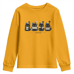 Black Cat Mahjong Lover Cute Graphic Youth Sweatshirt