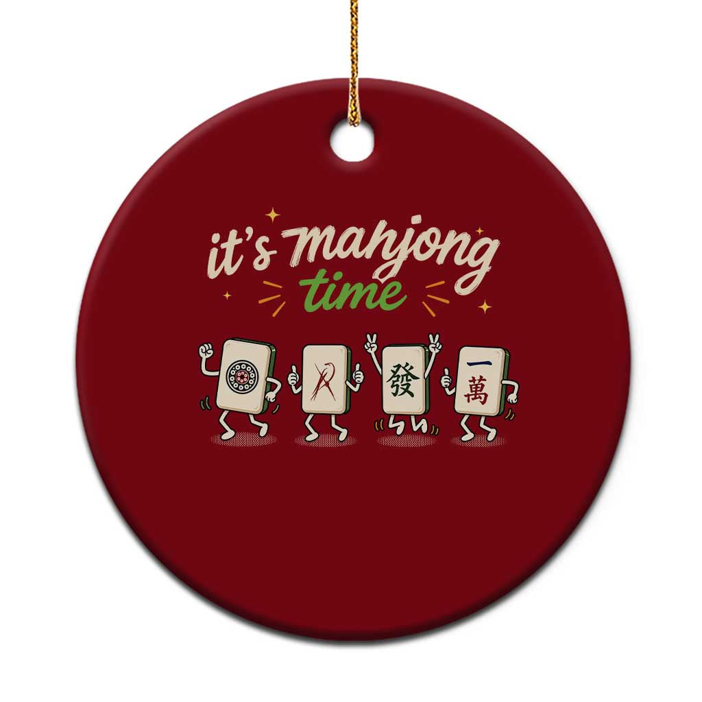 Its Mahjong Time Ceramic Ornament Funny Cartoon Mahjong Tiles Gathering Game Night TS10 1pc Red Print Your Wear