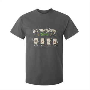 Its Mahjong Time T Shirt For Kid Funny Cartoon Mahjong Tiles Gathering Game Night TS10 Dark Heather Print Your Wear
