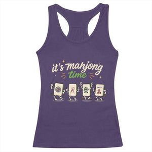 Its Mahjong Time Racerback Tank Top Funny Cartoon Mahjong Tiles Gathering Game Night TS10 Purple Print Your Wear
