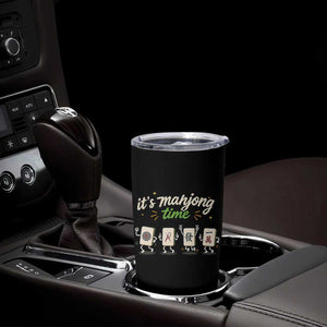 Its Mahjong Time Tumbler Cup Funny Cartoon Mahjong Tiles Gathering Game Night