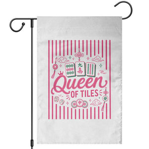 Queen Of Tiles Pink Mahjong Lover Game Night Graphic Garden Flag