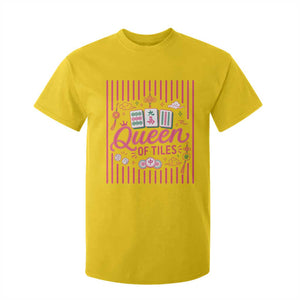 Queen Of Tiles Pink Mahjong Lover Game Night Graphic T Shirt For Kid