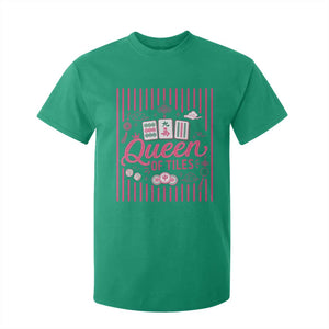 Queen Of Tiles Pink Mahjong Lover Game Night Graphic T Shirt For Kid