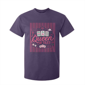 Queen Of Tiles Pink Mahjong Lover Game Night Graphic T Shirt For Kid