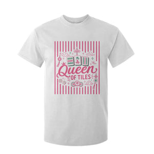 Queen Of Tiles Pink Mahjong Lover Game Night Graphic T Shirt For Kid