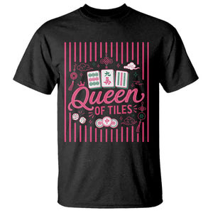 Queen Of Tiles Pink Mahjong Lover Game Night Graphic T Shirt