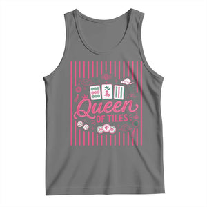 Queen Of Tiles Pink Mahjong Lover Game Night Graphic Tank Top