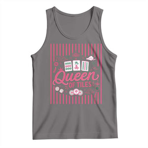 Queen Of Tiles Pink Mahjong Lover Game Night Graphic Tank Top