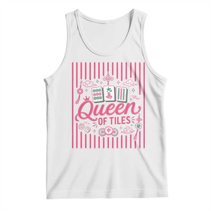 Queen Of Tiles Pink Mahjong Lover Game Night Graphic Tank Top