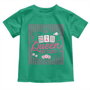 Queen Of Tiles Pink Mahjong Lover Game Night Graphic Toddler T Shirt