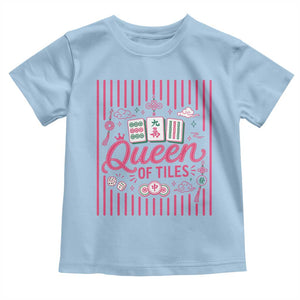 Queen Of Tiles Pink Mahjong Lover Game Night Graphic Toddler T Shirt
