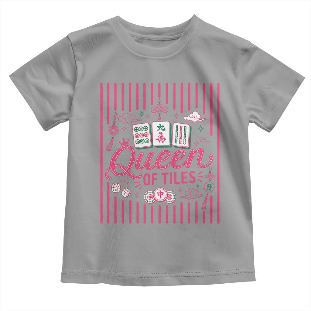 Queen Of Tiles Pink Mahjong Lover Game Night Graphic Toddler T Shirt