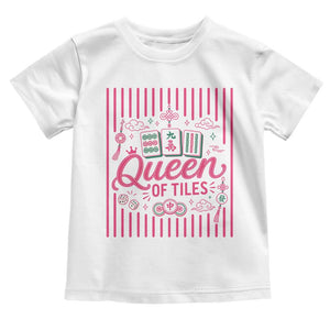 Queen Of Tiles Pink Mahjong Lover Game Night Graphic Toddler T Shirt