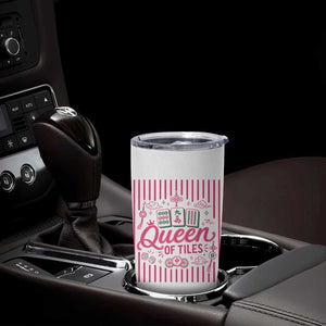 Queen Of Tiles Pink Mahjong Lover Game Night Graphic Tumbler Cup
