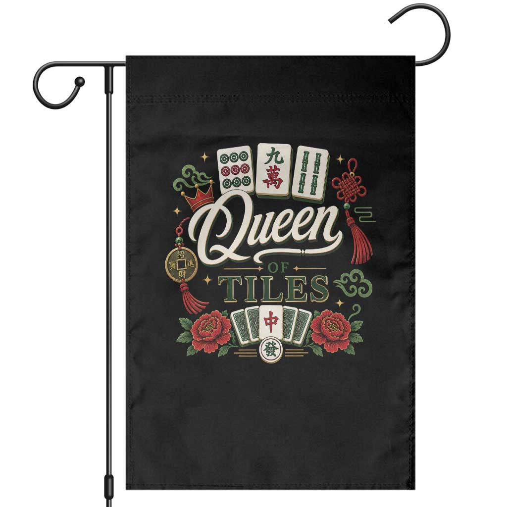 Mahjong Lovers Garden Flag Queen Of Tiles Game Night Graphic TS10 Black Print Your Wear