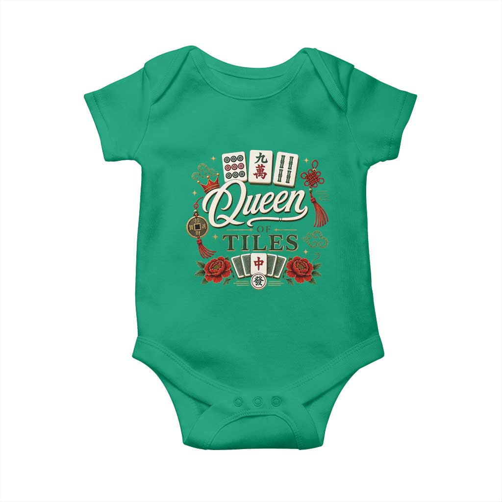 Mahjong Lovers Baby Onesie Queen Of Tiles Game Night Graphic