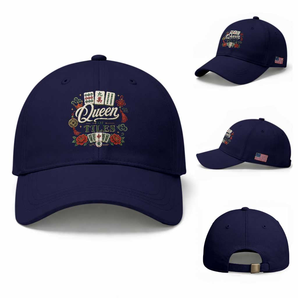 Mahjong Lovers Baseball Cap Queen Of Tiles Game Night Graphic