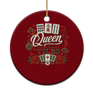 Mahjong Lovers Ceramic Ornament Queen Of Tiles Game Night Graphic
