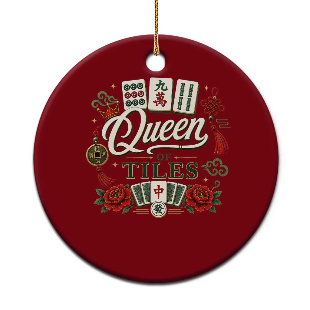 Mahjong Lovers Ceramic Ornament Queen Of Tiles Game Night Graphic TS10 1pc Red Print Your Wear
