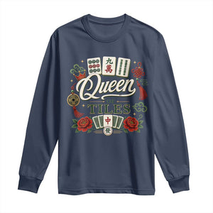 Mahjong Lovers Long Sleeve Shirt Queen Of Tiles Game Night Graphic