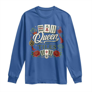 Mahjong Lovers Long Sleeve Shirt Queen Of Tiles Game Night Graphic