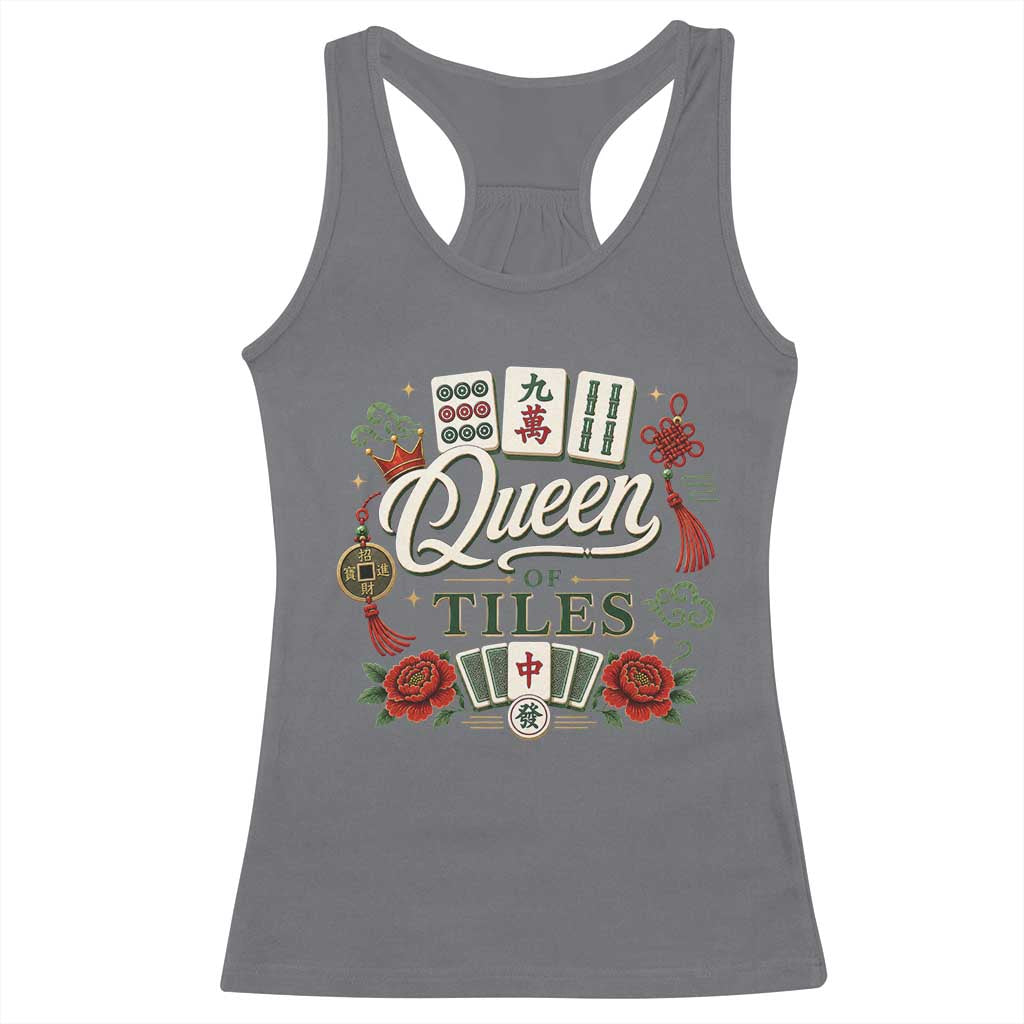 Mahjong Lovers Racerback Tank Top Queen Of Tiles Game Night Graphic