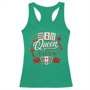 Mahjong Lovers Racerback Tank Top Queen Of Tiles Game Night Graphic