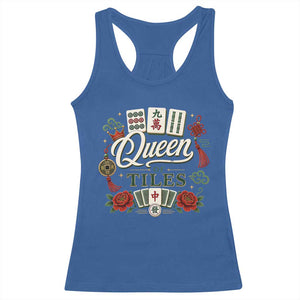 Mahjong Lovers Racerback Tank Top Queen Of Tiles Game Night Graphic