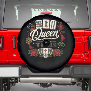 Mahjong Lovers Spare Tire Cover Queen Of Tiles Game Night Graphic TS10 Black Print Your Wear