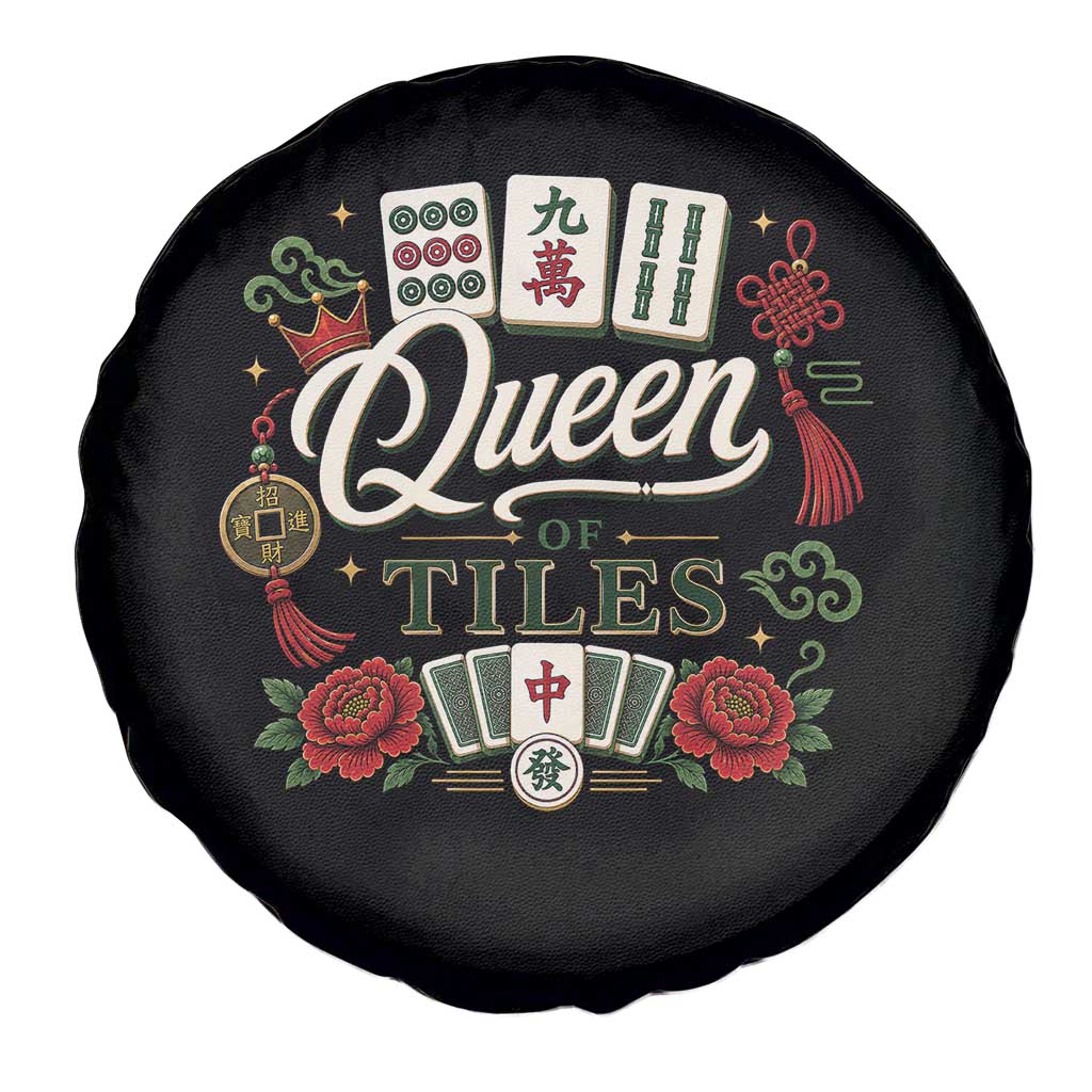 Mahjong Lovers Spare Tire Cover Queen Of Tiles Game Night Graphic TS10 Print Your Wear