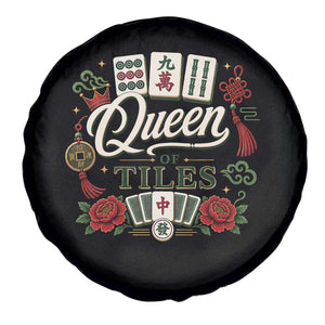 Mahjong Lovers Spare Tire Cover Queen Of Tiles Game Night Graphic TS10 Print Your Wear