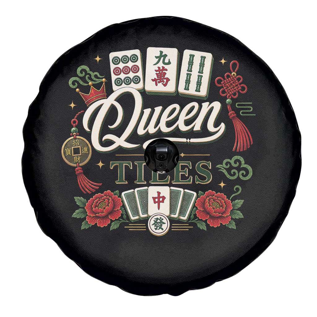 Mahjong Lovers Spare Tire Cover Queen Of Tiles Game Night Graphic TS10 Print Your Wear