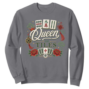 Mahjong Lovers Sweatshirt Queen Of Tiles Game Night Graphic