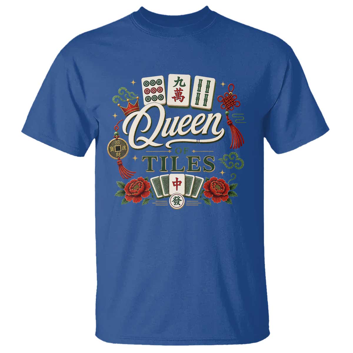 Mahjong Lovers T Shirt Queen Of Tiles Game Night Graphic
