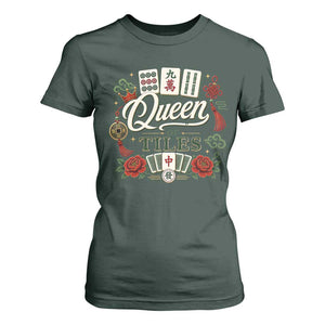 Mahjong Lovers T Shirt For Women Queen Of Tiles Game Night Graphic
