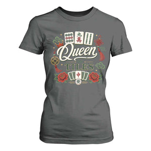 Mahjong Lovers T Shirt For Women Queen Of Tiles Game Night Graphic