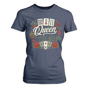 Mahjong Lovers T Shirt For Women Queen Of Tiles Game Night Graphic